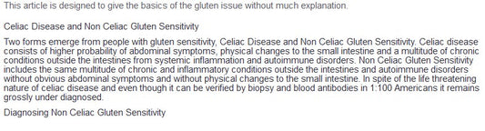 Gluten Sensitivity Quick Facts #3