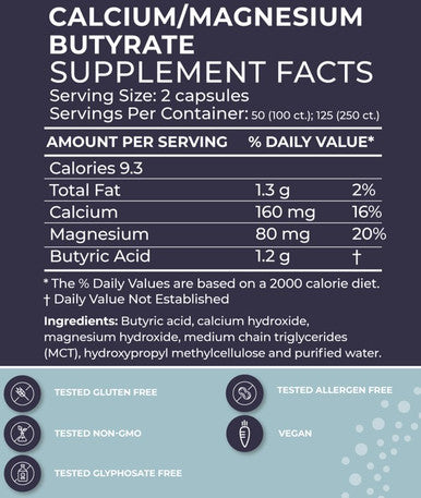 BodyBio Calcium/Magnesium Butyrate 250 caps