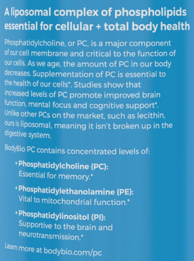 BodyBio PC (phosphatidylcholine) 8 oz. Liquid