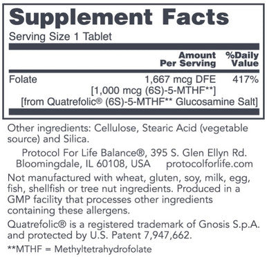 Protocol for Life Balance 5-Methyl Folate 1,000 mcg 90t