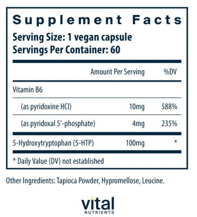 Vital Nutrients 5HTP 100mg 60vc