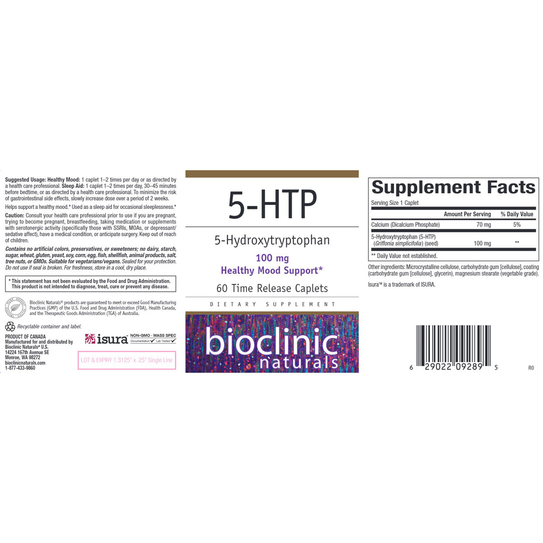 Bioclinic Naturals 5-HTP 60 Time Release Caplets