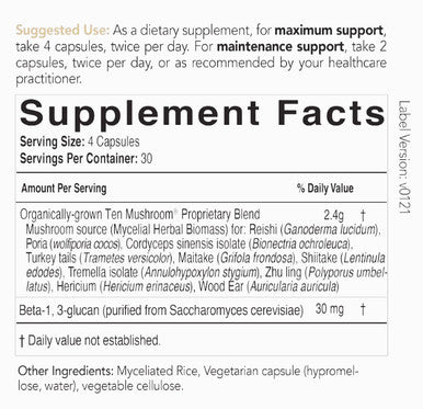 EcoNugenics Ten Mushroom Formula 120c