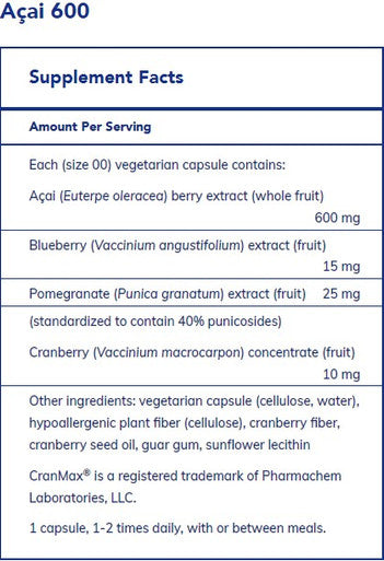 Pure Encapsulations Acai 600 180c