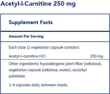 Pure Encapsulations Acetyl-l-Carnitine 250mg 60c