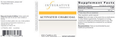 Integrative Therapeutics Activated Charcoal 100c