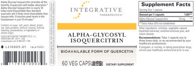 Integrative Therapeutics Alpha-Glycosyl Isoquercitrin 60 Veg Capsules