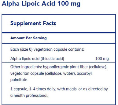 Pure Encapsulations Alpha Lipoic Acid 100mg 120c