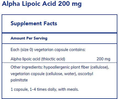 Pure Encapsulations Alpha Lipoic Acid 200mg 60c