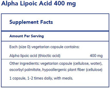 Pure Encapsulations Alpha Lipoic Acid 400mg 60c