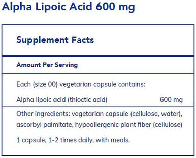 Pure Encapsulations Alpha Lipoic Acid 600mg 120c