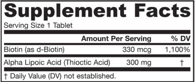 Jarrow Formulas Alpha Lipoic Sustain (with biotin) 300mg 120 Tablets