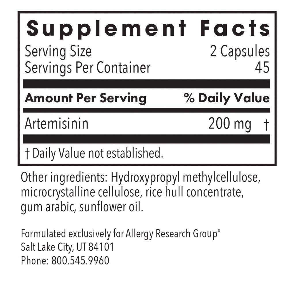 Allergy Research Group Artemisinin 100mg 90c