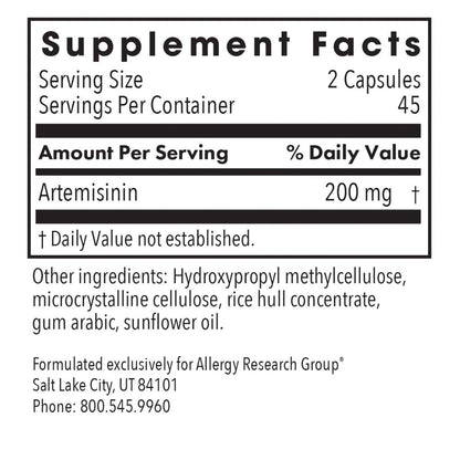 Allergy Research Group Artemisinin 100mg 90c