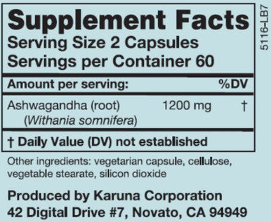 Karuna Ashwagandha Root 120c