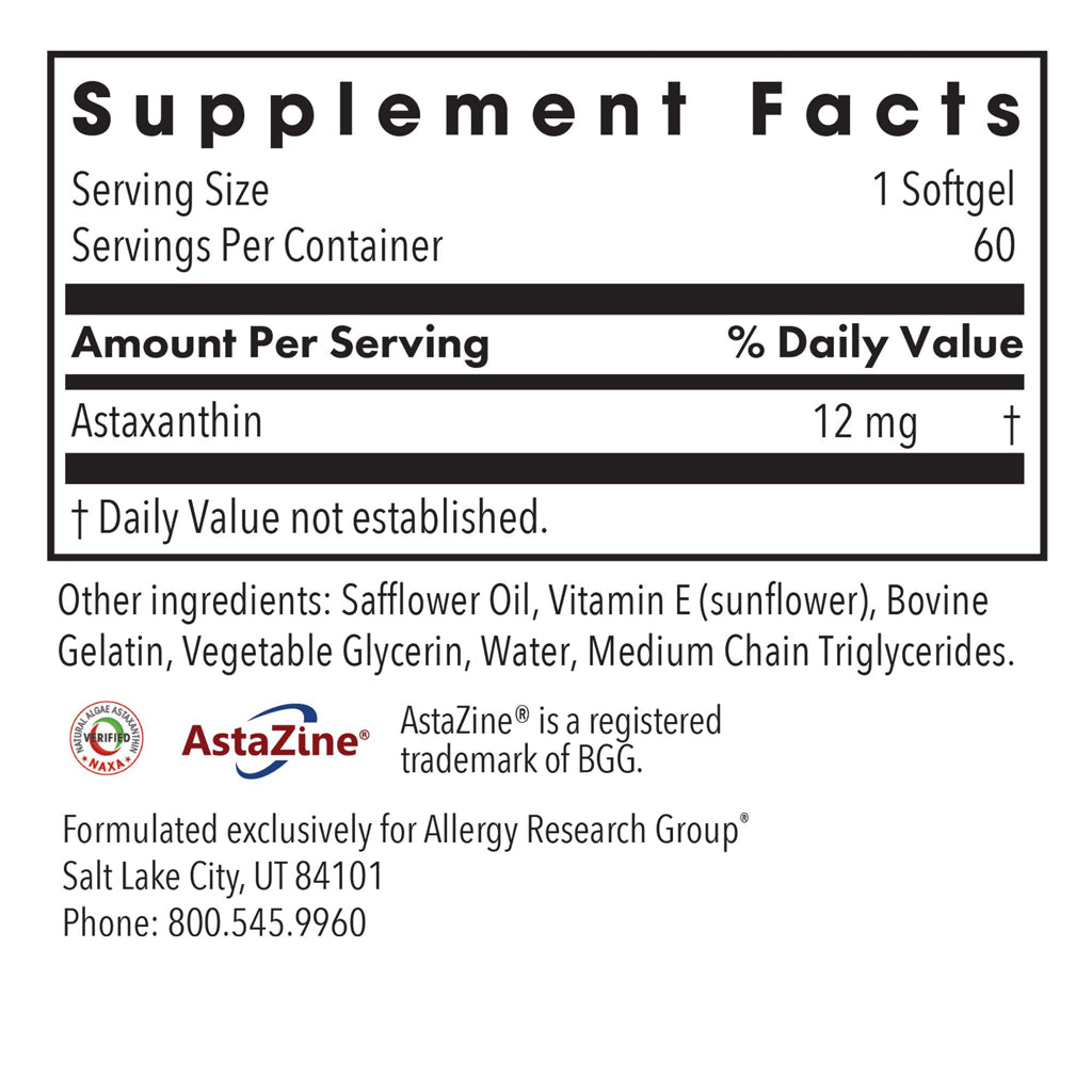 Allergy Research Group Astaxanthin 12mg 60sg