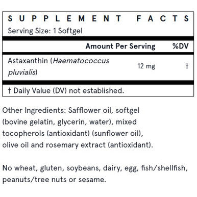 Jarrow Formulas Astaxanthin 12 mg 30 Softgels