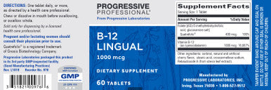 Progressive Labs B-12 Lingual 60T