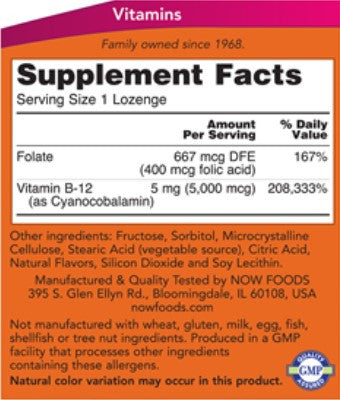 Now Foods B-12 5000mcg 60 lozenges