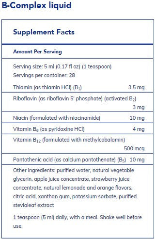 Pure Encapsulations B-COMPLEX LIQUID 140ML (4.73 FL OZ)