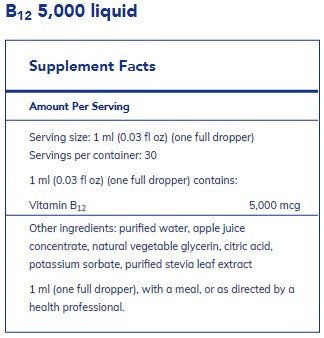 Pure Encapsulations B12 Liquid 5000mcg 30 ml