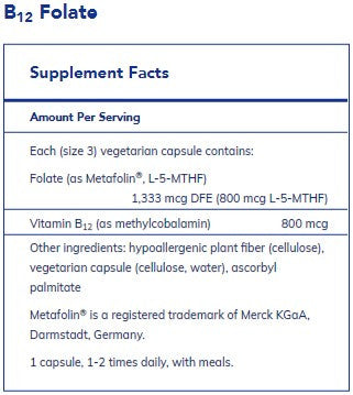 Pure Encapsulations B12 Folate 60c