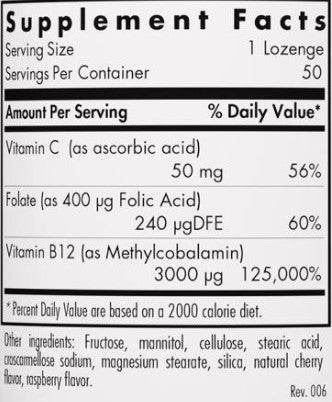 Allergy Research Group B12 Methylcobalamin 3,000 mcg 50vc Lozenges