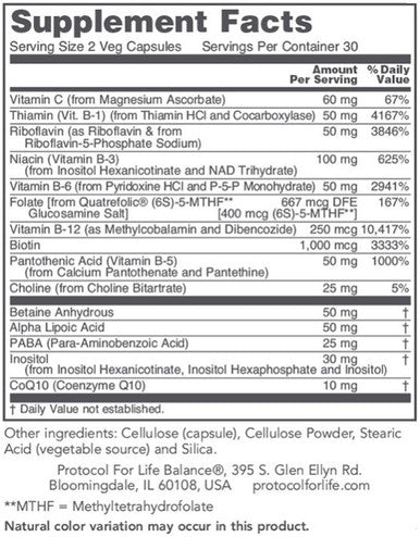 Protocol for Life Balance B Complex Neuro Factors 60vc