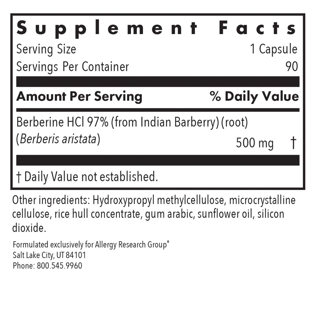 Allergy Research Group Berberine 500 90vc