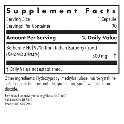 Allergy Research Group Berberine 500 90vc