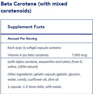 Pure Encapsulations Beta Carotene (w/mixed carotenoids) 90sg