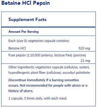 Pure Encapsulations Betaine HCl Pepsin 250c