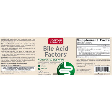 Jarrow Formulas Bile Acid Factors 120c