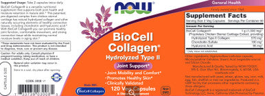 Now Foods BioCell Collagen Hydrolyzed Type 2 120vc