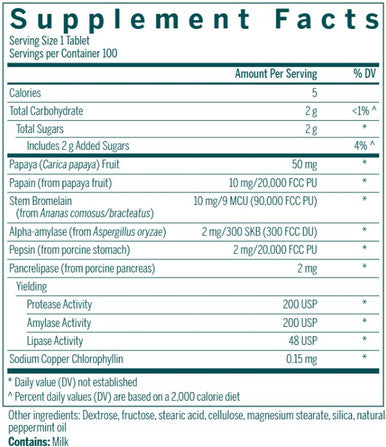 Genestra Bio Enzymes 100 chewable tablets