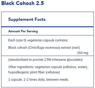 Pure Encapsulations Black Cohosh 2.5 250mg 120c