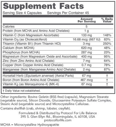 Protocol for Life Balance Bone Support Formula 180c