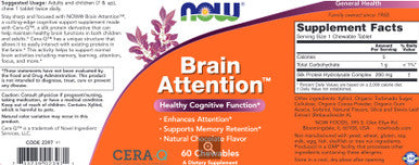 Now Foods Brain Attention chewables 60 lozenges