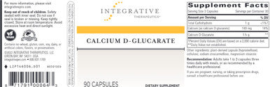 Integrative Therapeutics Calcium D-Glucarate 90c