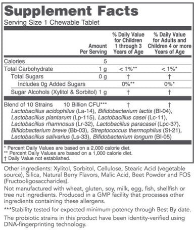 Protocol for Life Balance Chewable ProtoDophilus 10 Billion 60 chewables