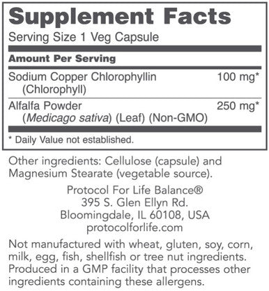 Protocol for Life Balance Chlorophyll 100 mg 90c