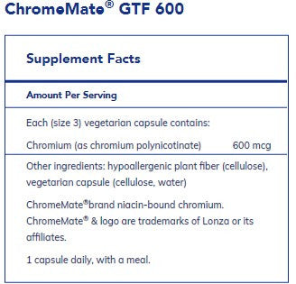 Pure Encapsulations ChromeMate GTF 600 mcg 180c