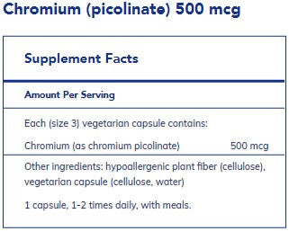 Pure Encapsulations Chromium Picolinate 500 mcg 60c