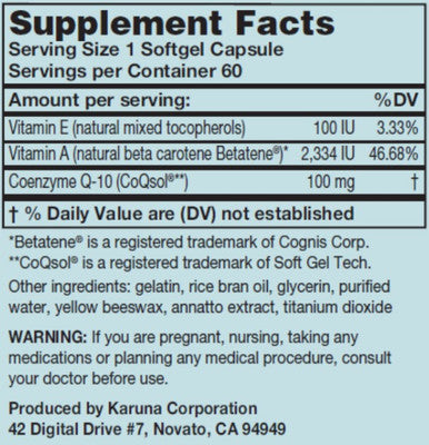 Karuna CoQ-10 100mg 60 sg