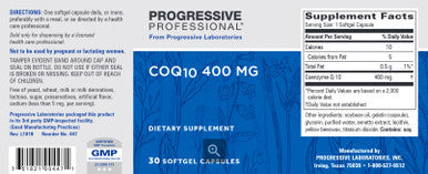 Progressive Labs CoQ10 400mg 30sg