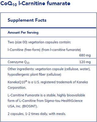 Pure Encapsulations CoQ10 l-Carnitine Fumarate 120