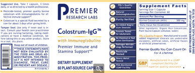 Premier Research Labs Colostrum-IgG 60c