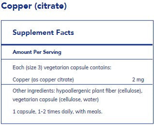 Pure Encapsulations Copper citrate 60c