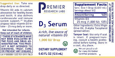 Premier Research Labs D3 Serum .43 oz