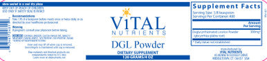 Vital Nutrients DGL Powder 4oz